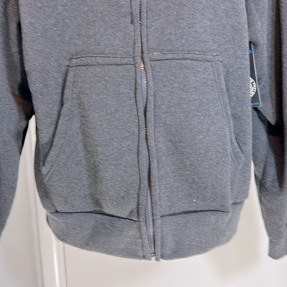 Street Rules Streetwear Steel-Grey Quilted Zip Up Fleece Hoodie MED NWT - Picture 8 of 16